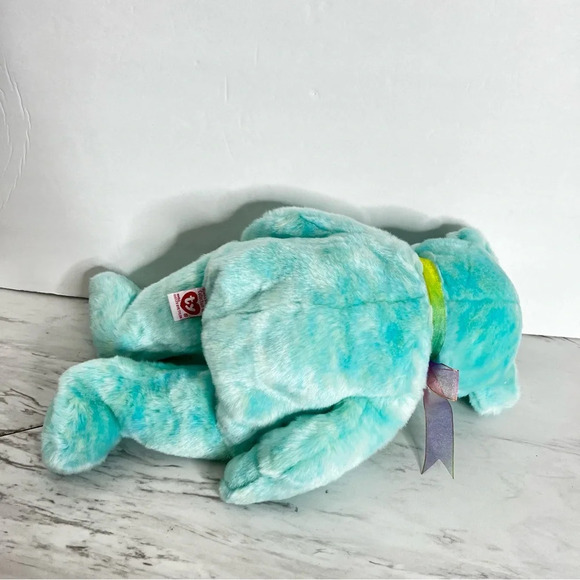 ty Beanie Original Buddy Ariel Bear Heathered Blue Green Size 14" Vintage Memory - Picture 4 of 14